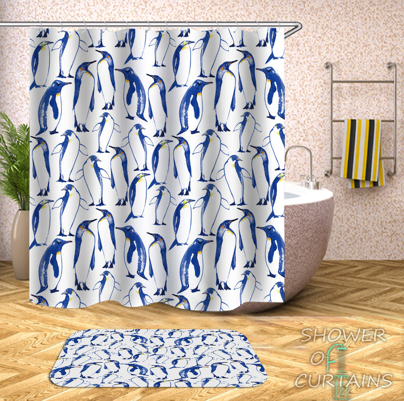 Animal - Patter Of Penguin Shower Curtain