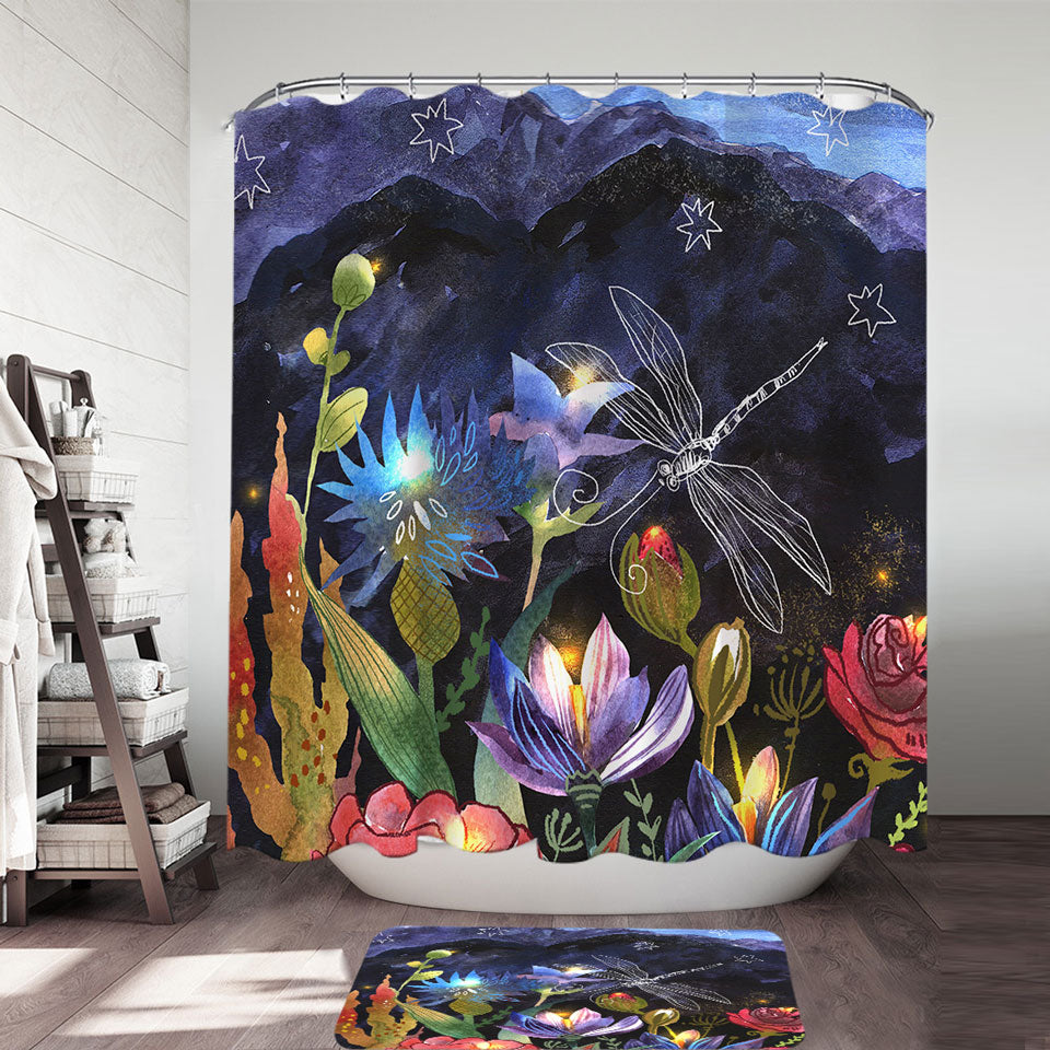 Art Painting Floral Shower Curtain