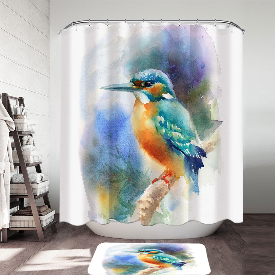 Art Painting Hummingbird Shower Curtain