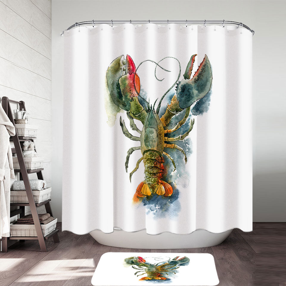 Art Painting Lobster Shower Curtain
