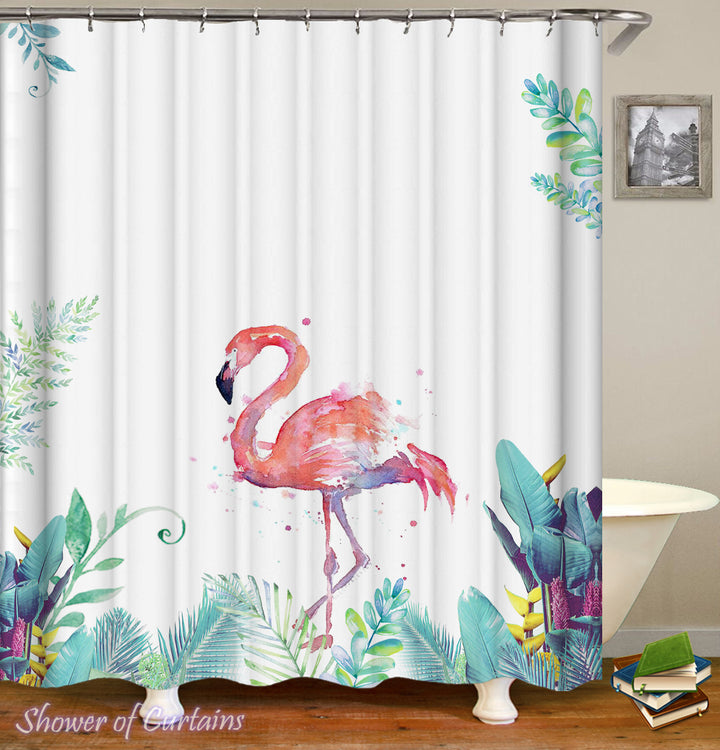 Art Painting Flamingo Shower curtain