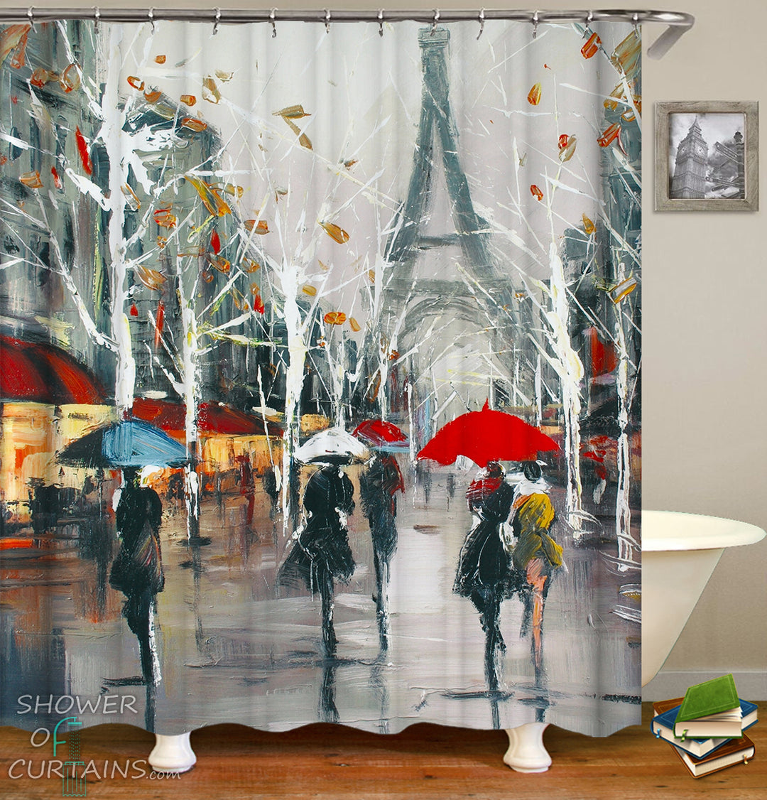 Art Painting Paris Shower Curtain