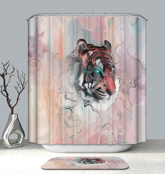 Art shower curtain - Water Painting Tiger shower curtain