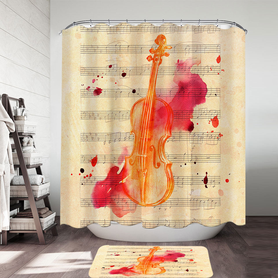 Artistic Bloody Violin Shower Curtain