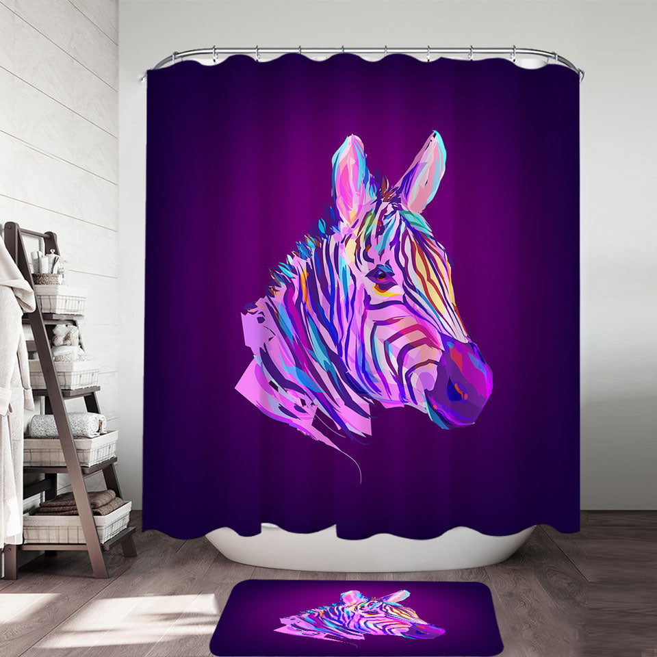 Artistic Purple Zebra Shower Curtain