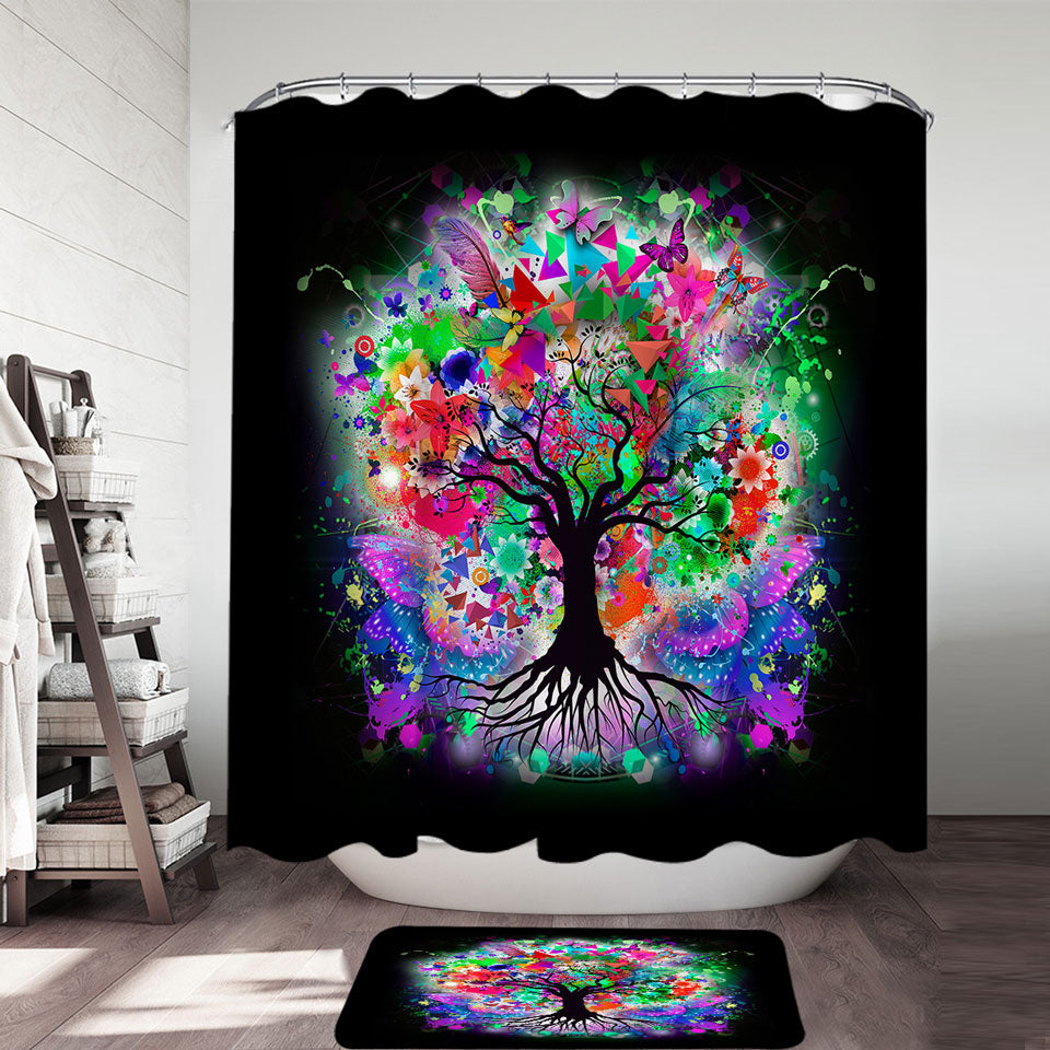 Artistic Shower Curtains Crazy Colored Tree