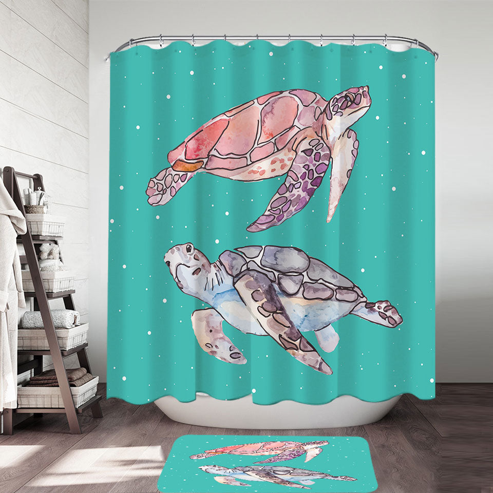 Artistic Turtle Shower Curtain