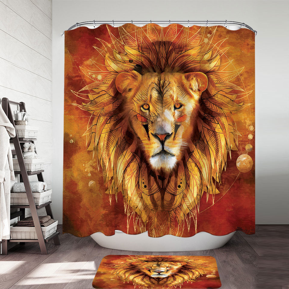 Attractive Lion Chief Shower Curtain