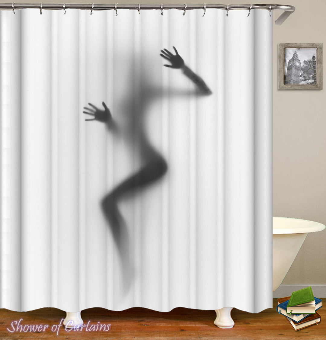 Attractive Girl Shadow Shower Curtain