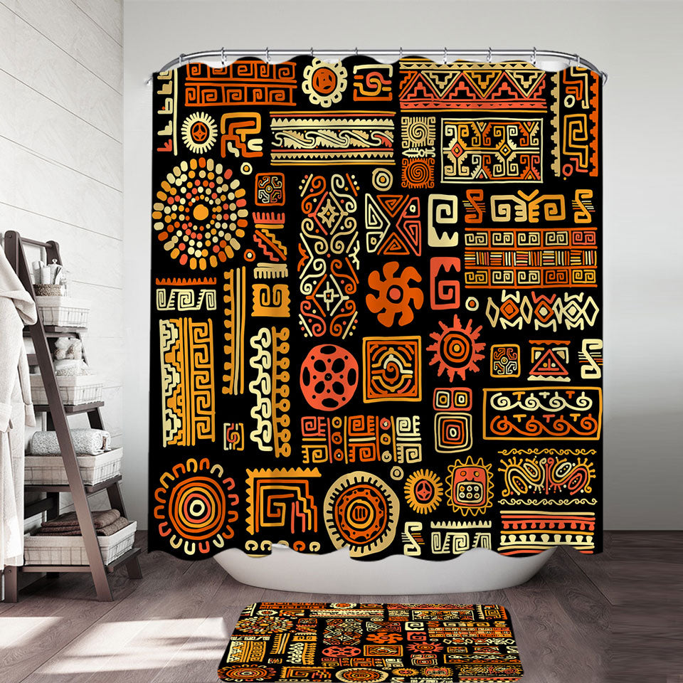 Aztec Shower Curtains Native American Symbols