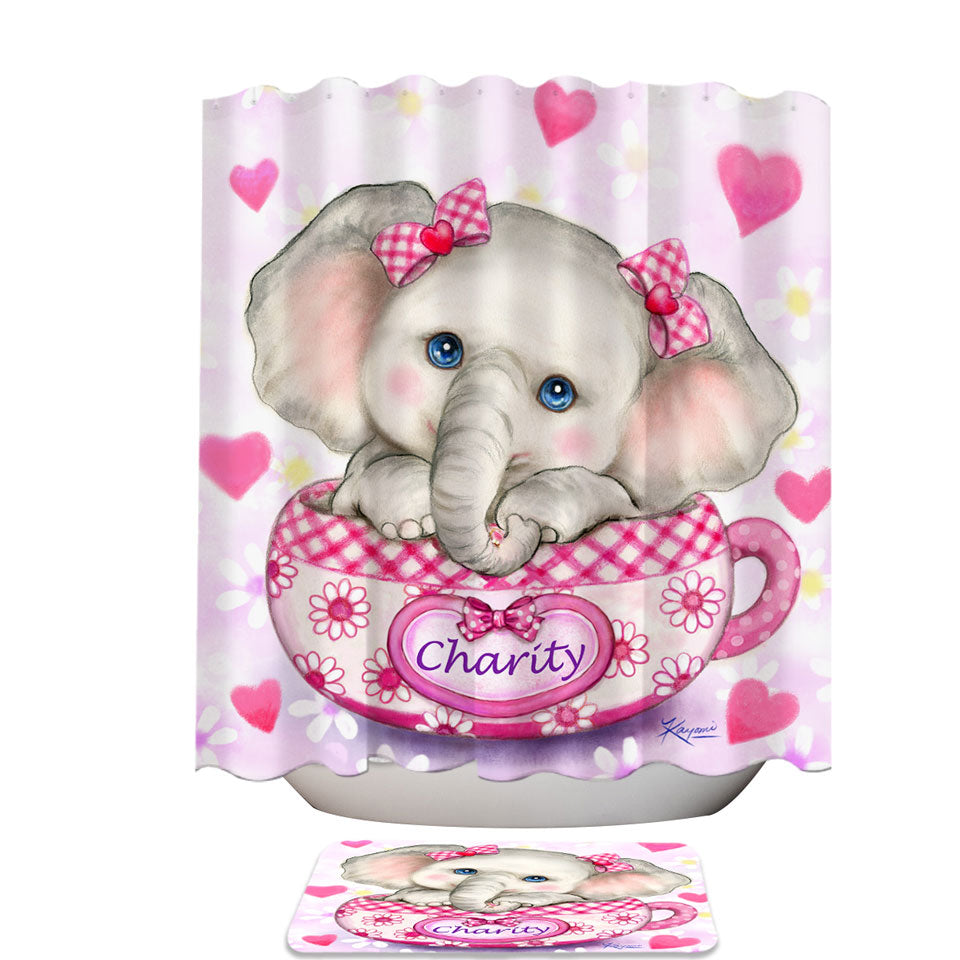 Bathroom Shower Curtains for Kids Inspiring Design Cute Girly Elephant