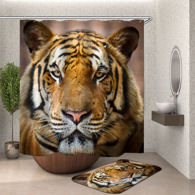 Beautiful Animal Shower Curtains Tiger Portrait