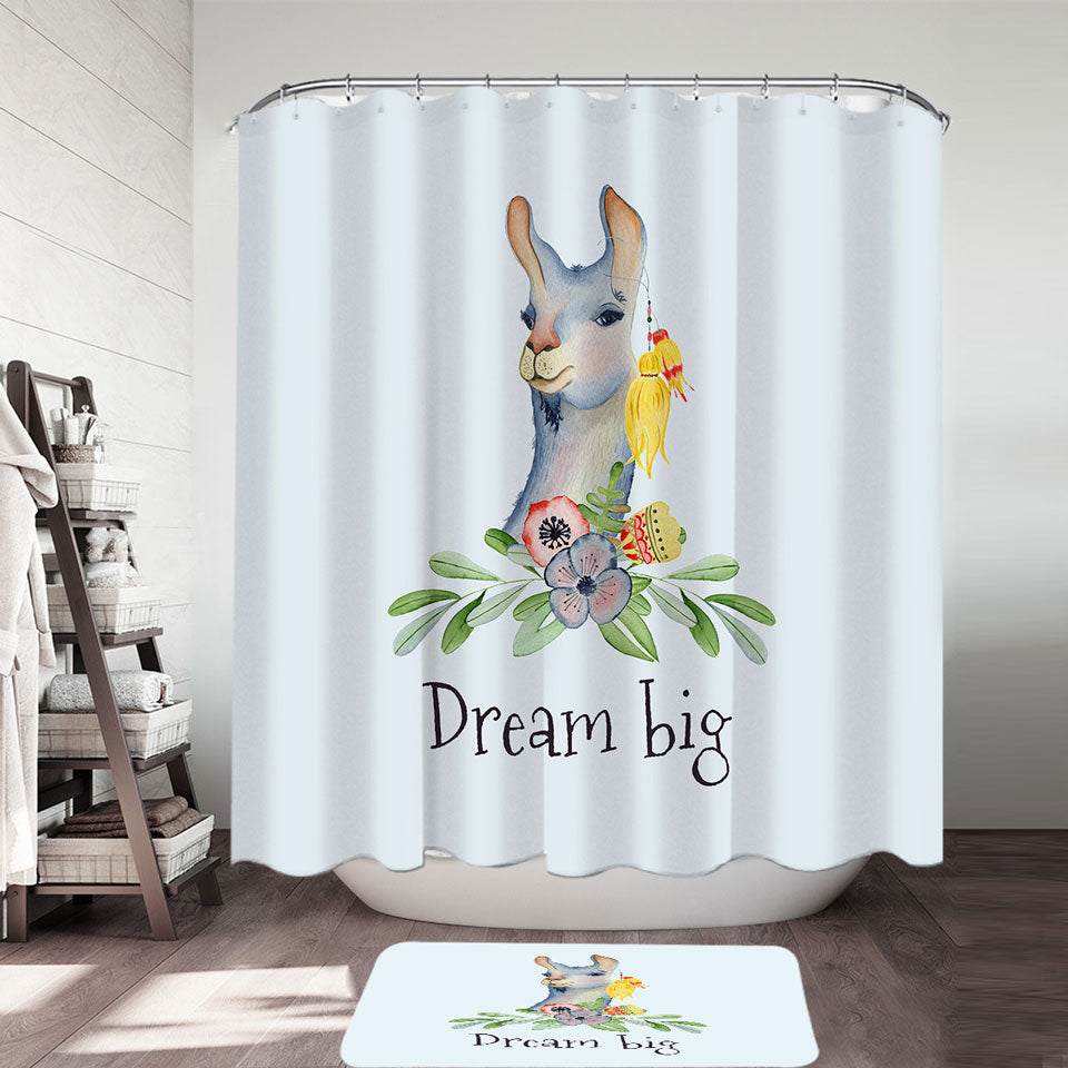 Beautiful Shower Curtains with Inspirational Llama Shower Curtain