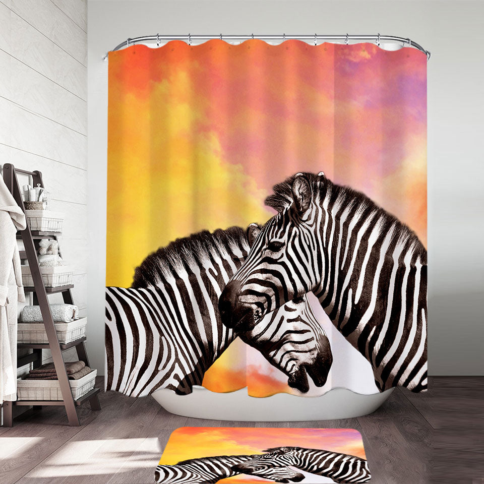 Beautiful Zebra Fabric Shower Curtains