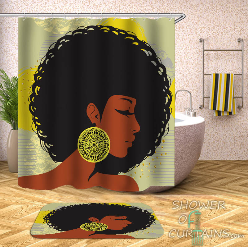 Beautiful Afro Girl Shower Curtain