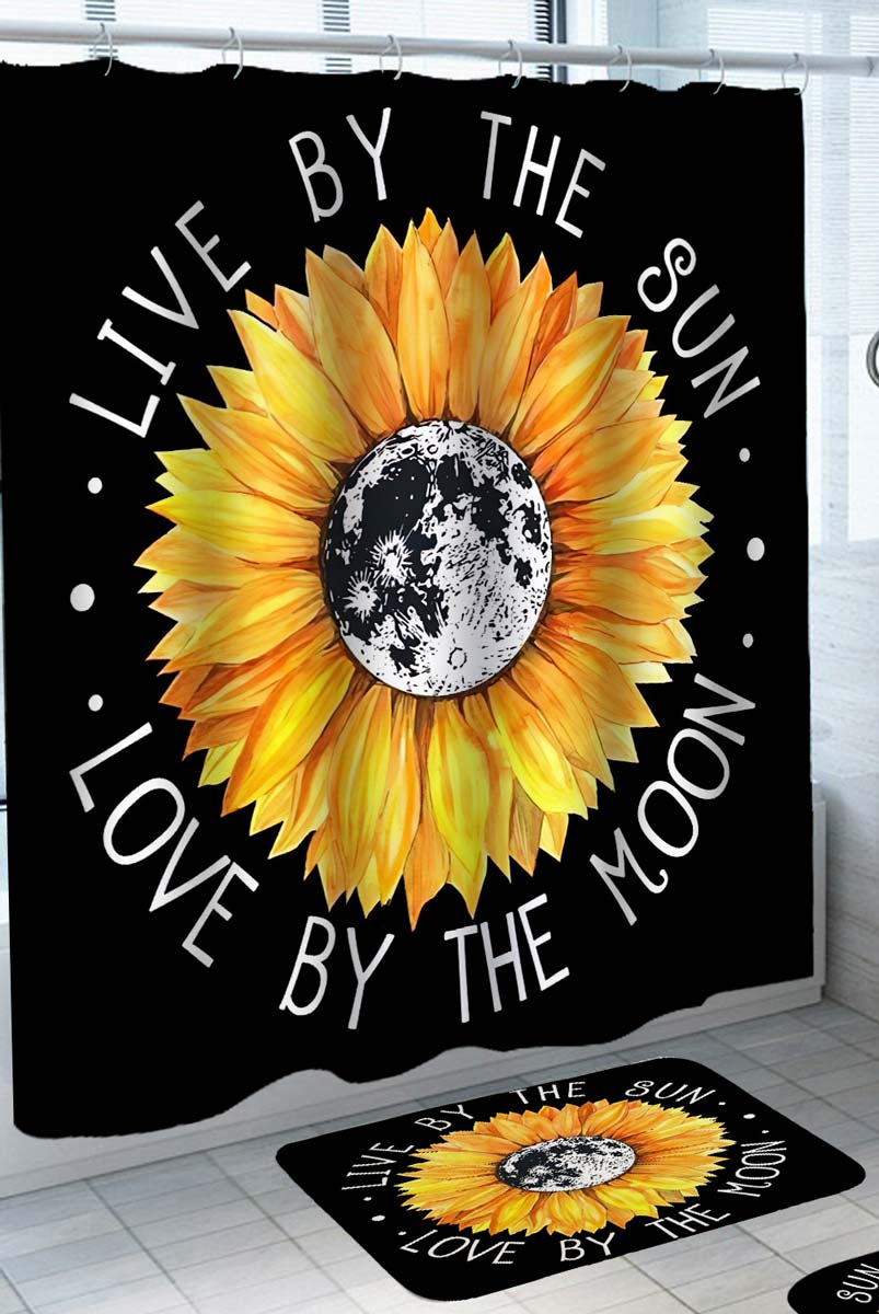 Best Inspiring Shower Curtains Sunflower and Moon