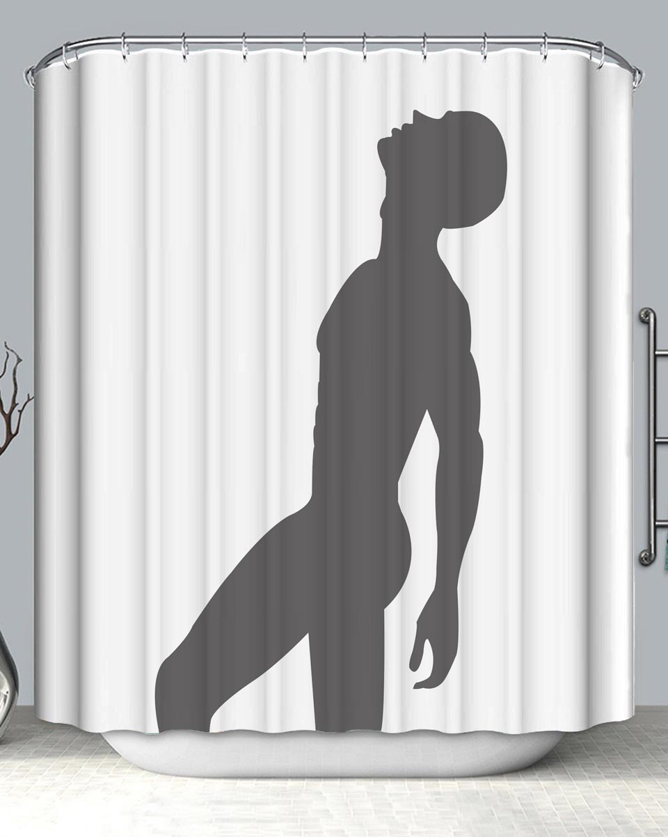 Black and White Cool Man Silhouette Shower Curtain