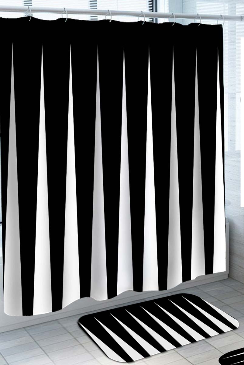 Black and White Spikes Design Shower Curtain – Shower of Curtains