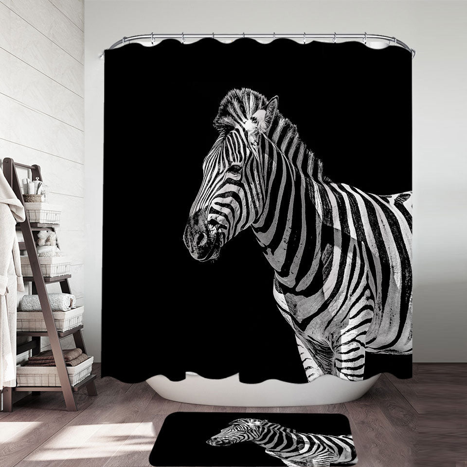 Black and White Wild Zebra Shower Curtain