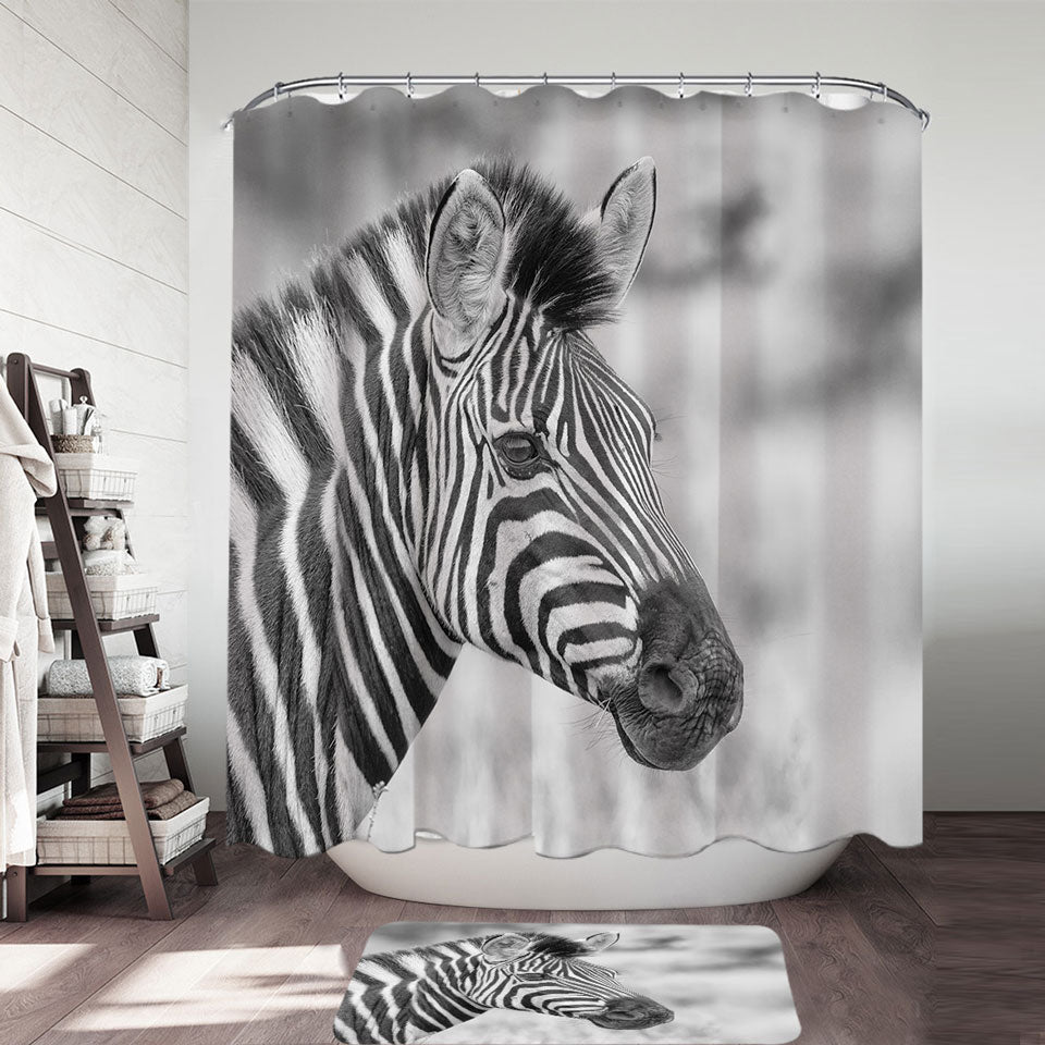 Black and White Zebra Shower Curtain