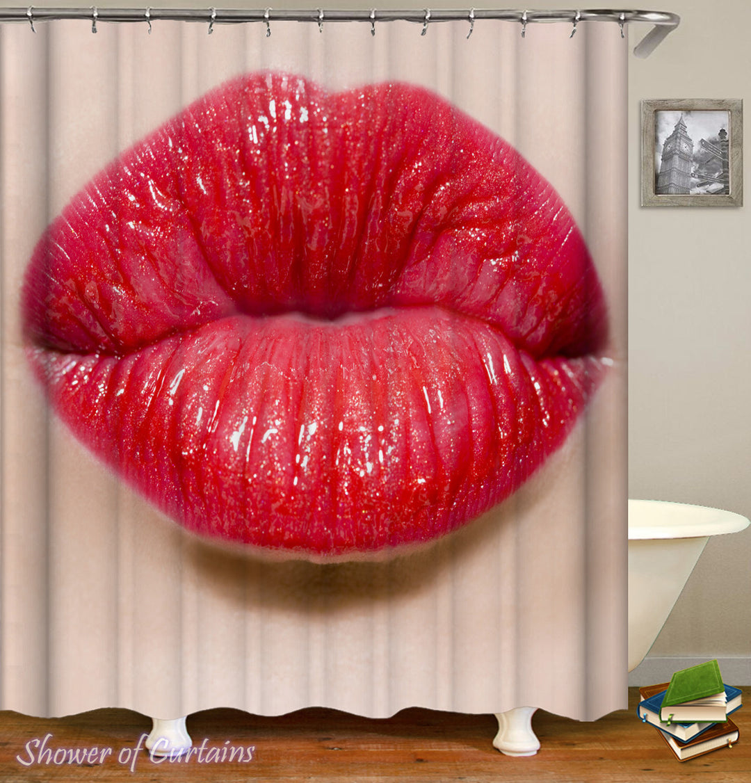 Blowing A Kiss Shower Curtain