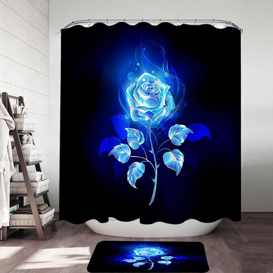Blue Rose Beautiful Shower Curtains