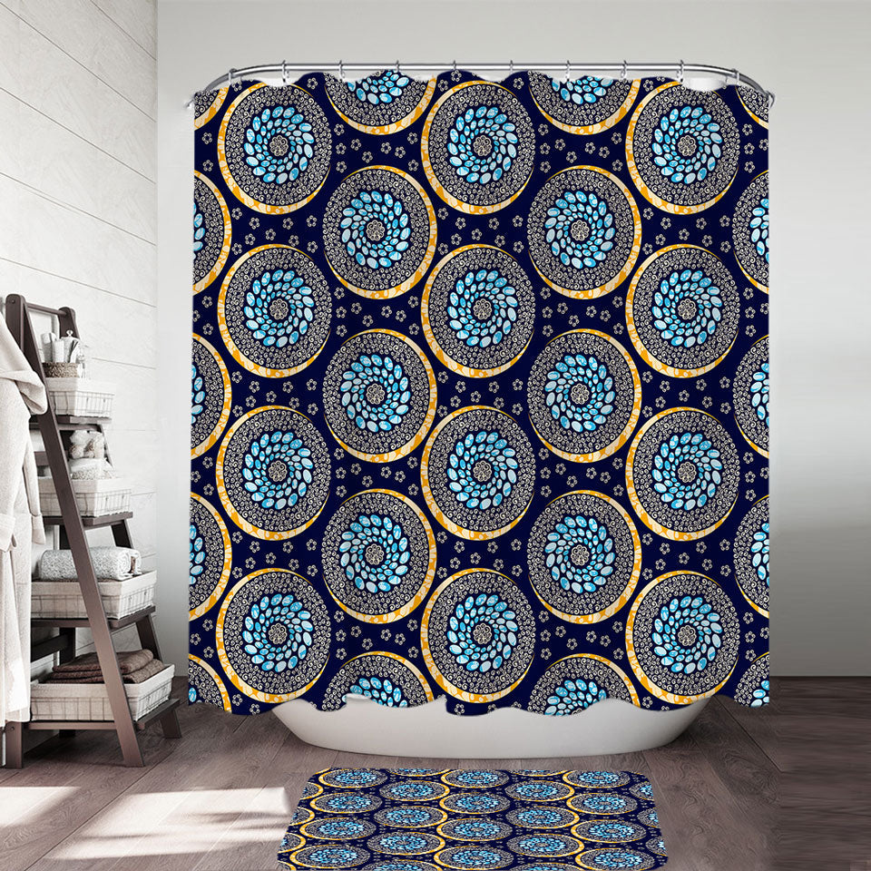 Blue Shower Curtain Oriental Illusion