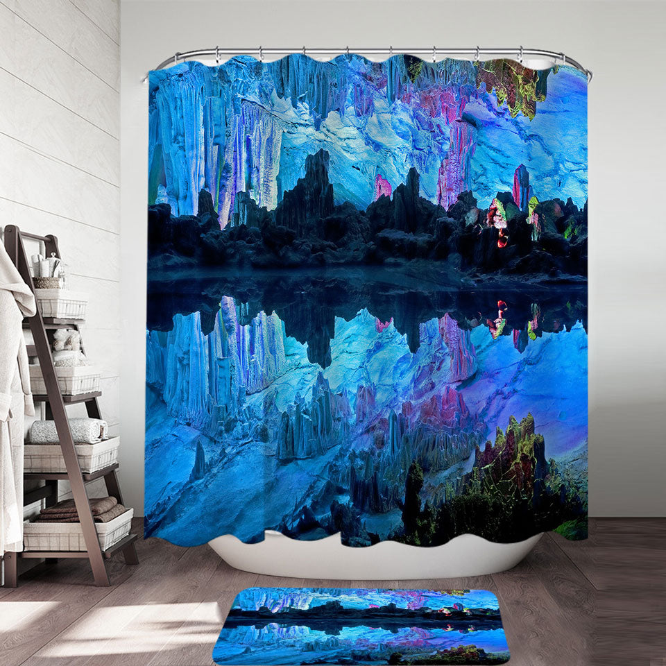 Blue Shower Curtain Secret Cave