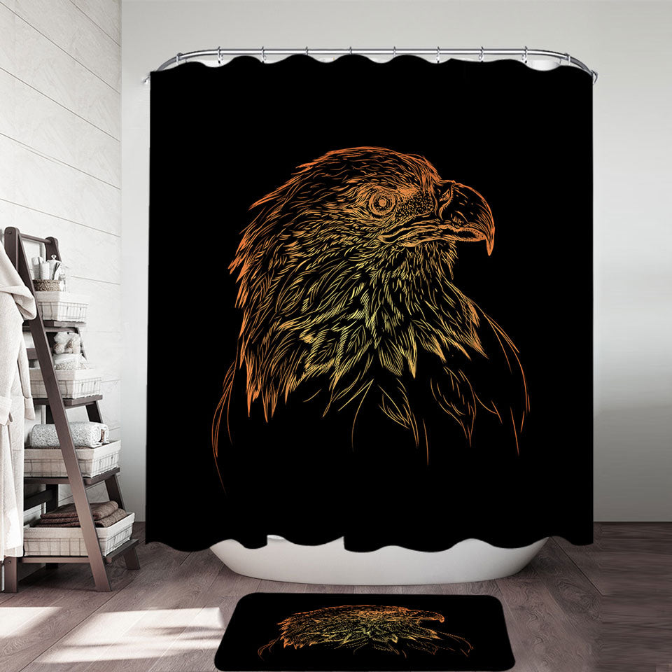 Bronze American Bald Eagle Shower Curtain