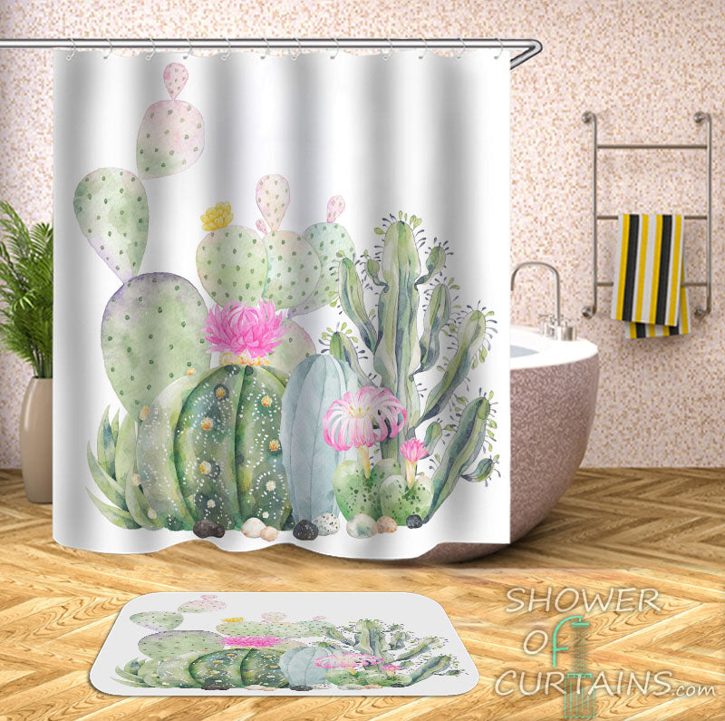 Cactus Art Shower Curtain - Cactus Shower Curtains
