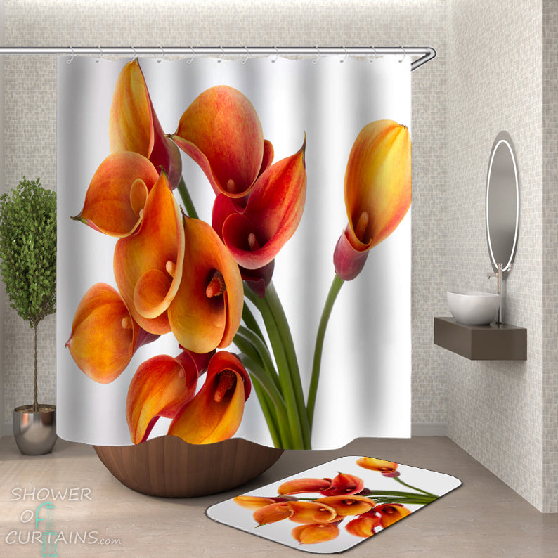 Calla Lily Shower Curtain - Floral Bathroom Decor