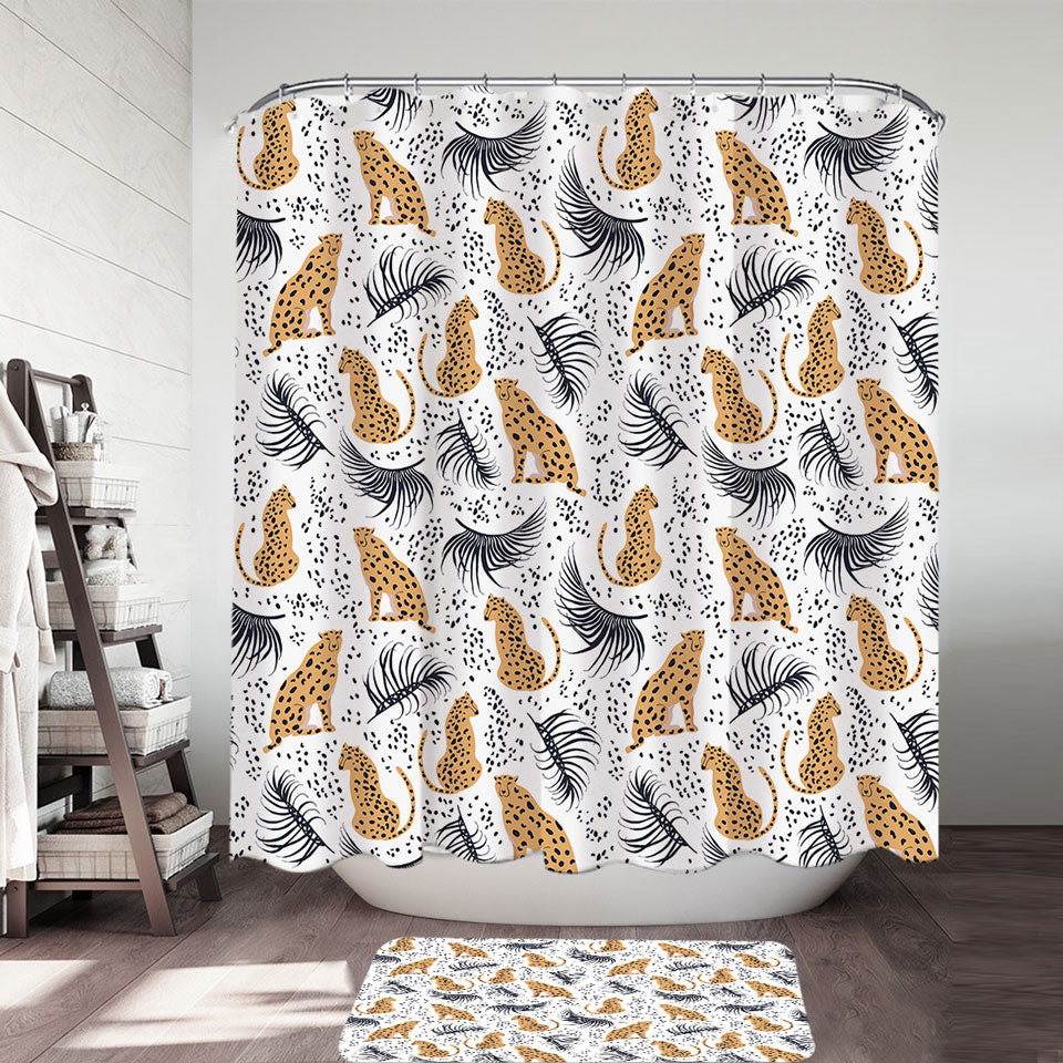 Cheetah Drawings Pattern Shower Curtains