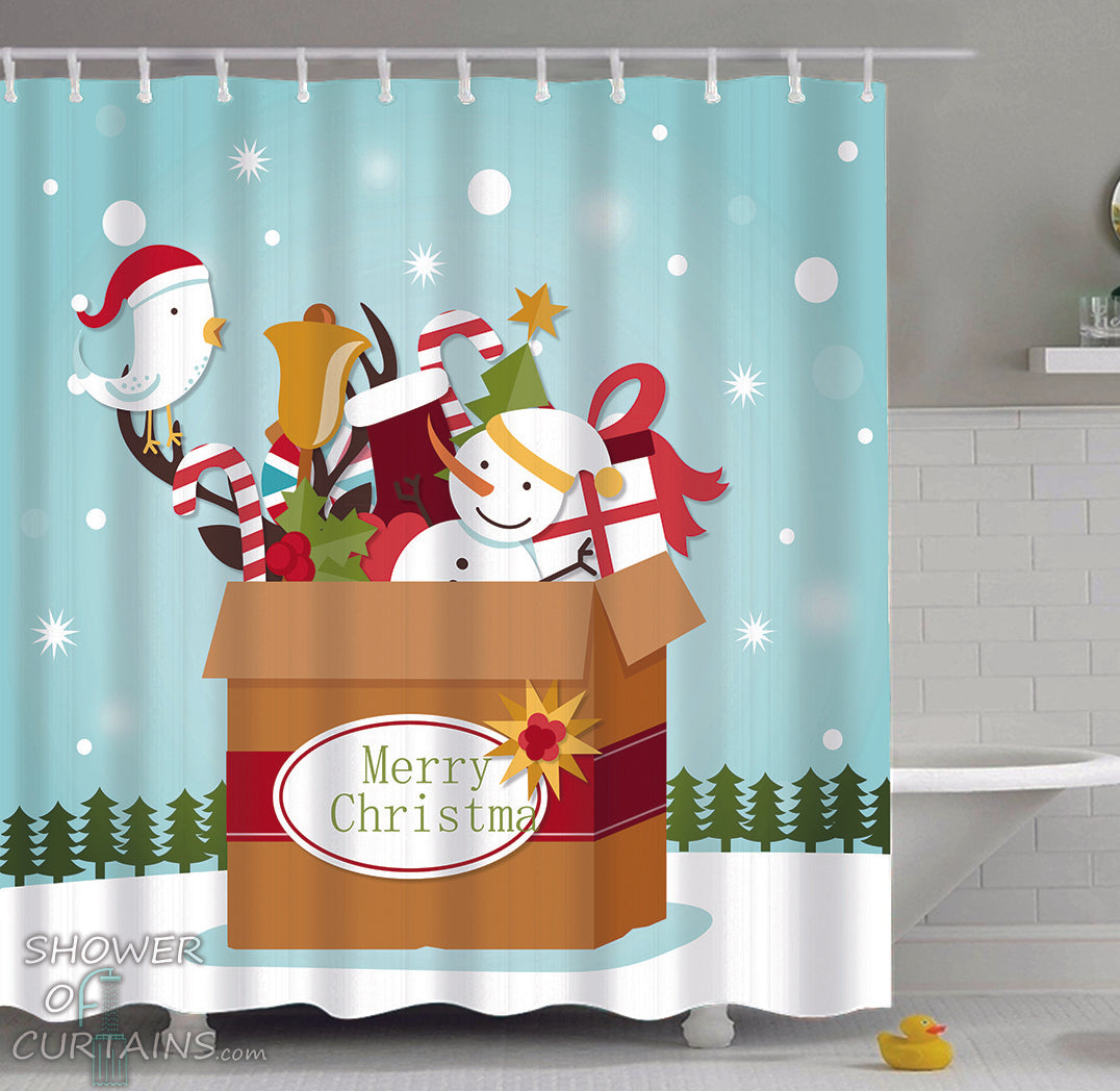 Christmas Shower Curtains - Christmas Box