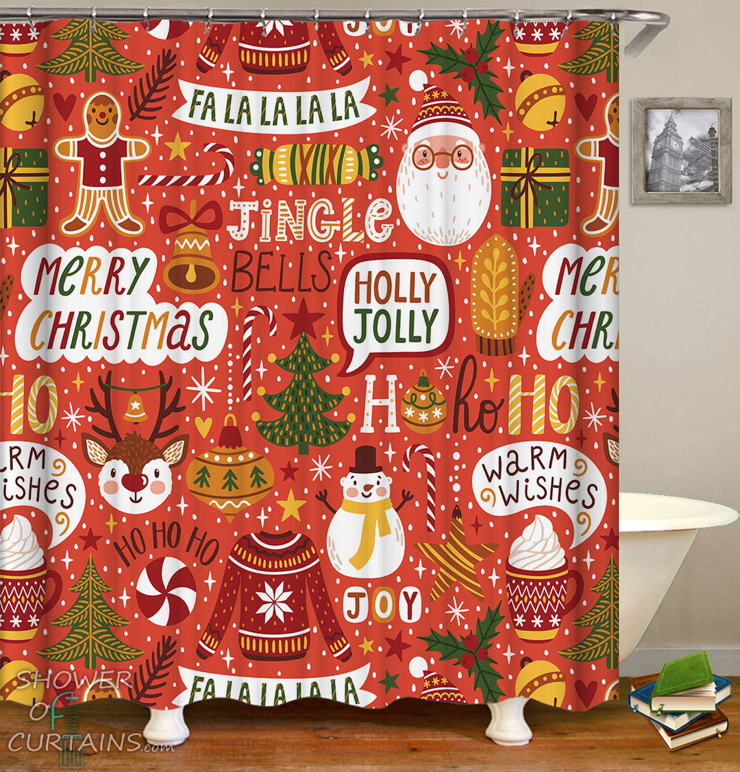 Christmas Shower Curtains Mix