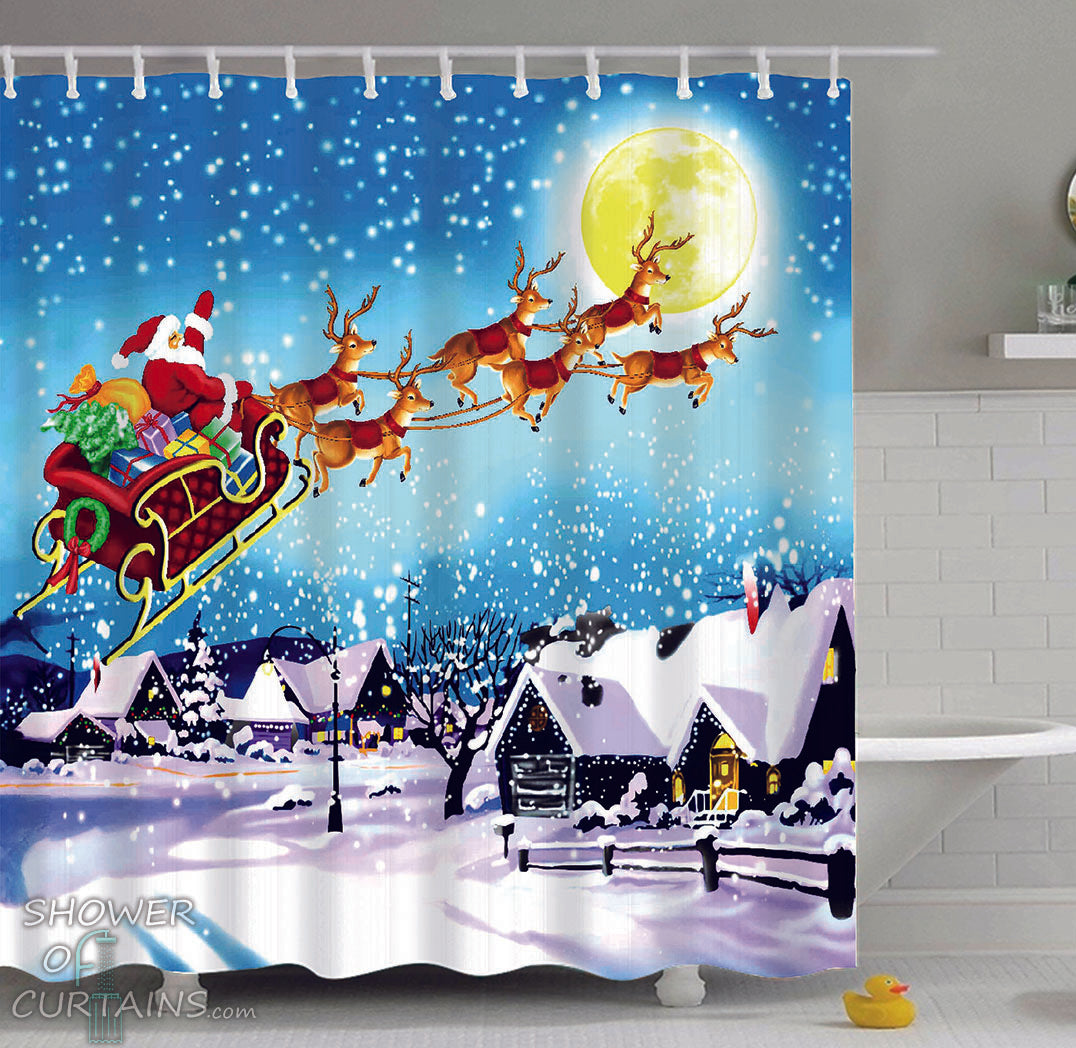 Christmas Shower Curtains of Classic Christmas Painting