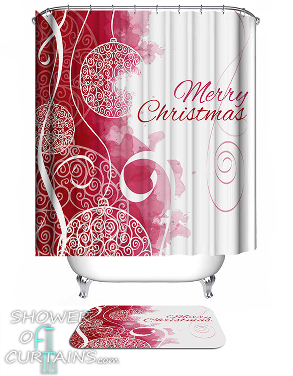 Christmas Shower Curtains of Elegant Merry Christmas