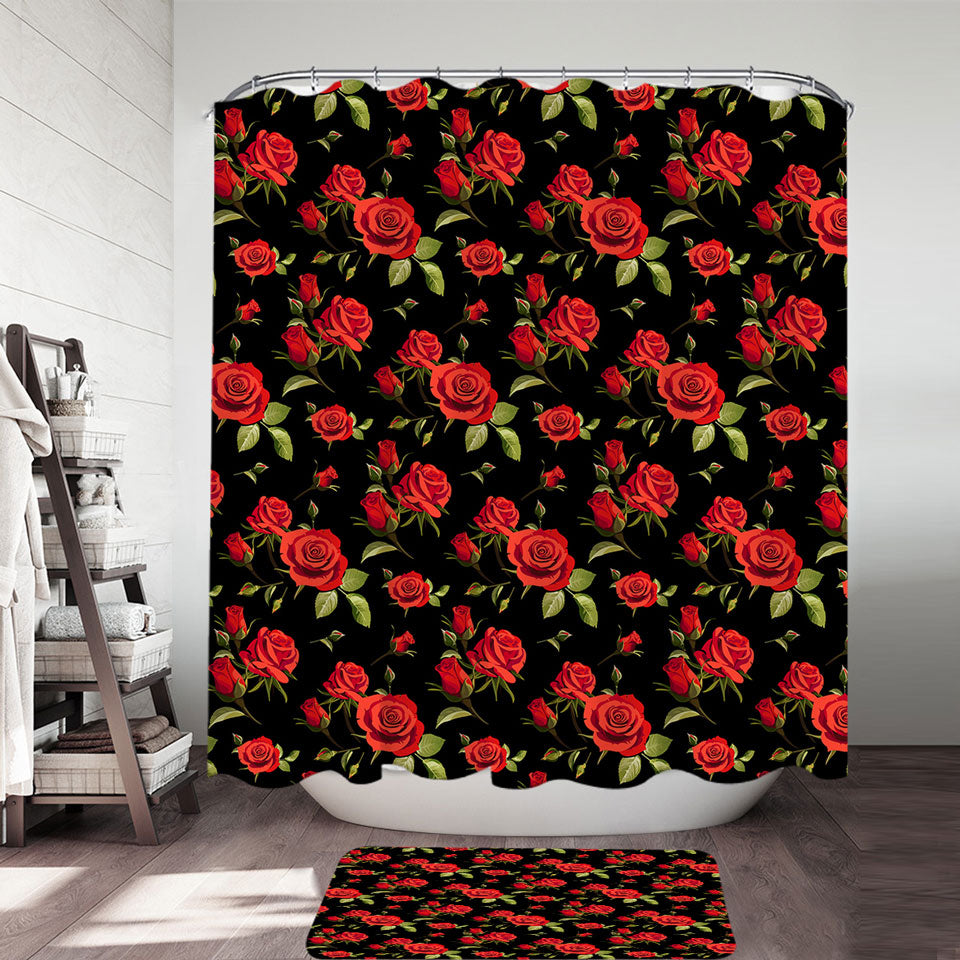Classic Red Roses Shower Curtains