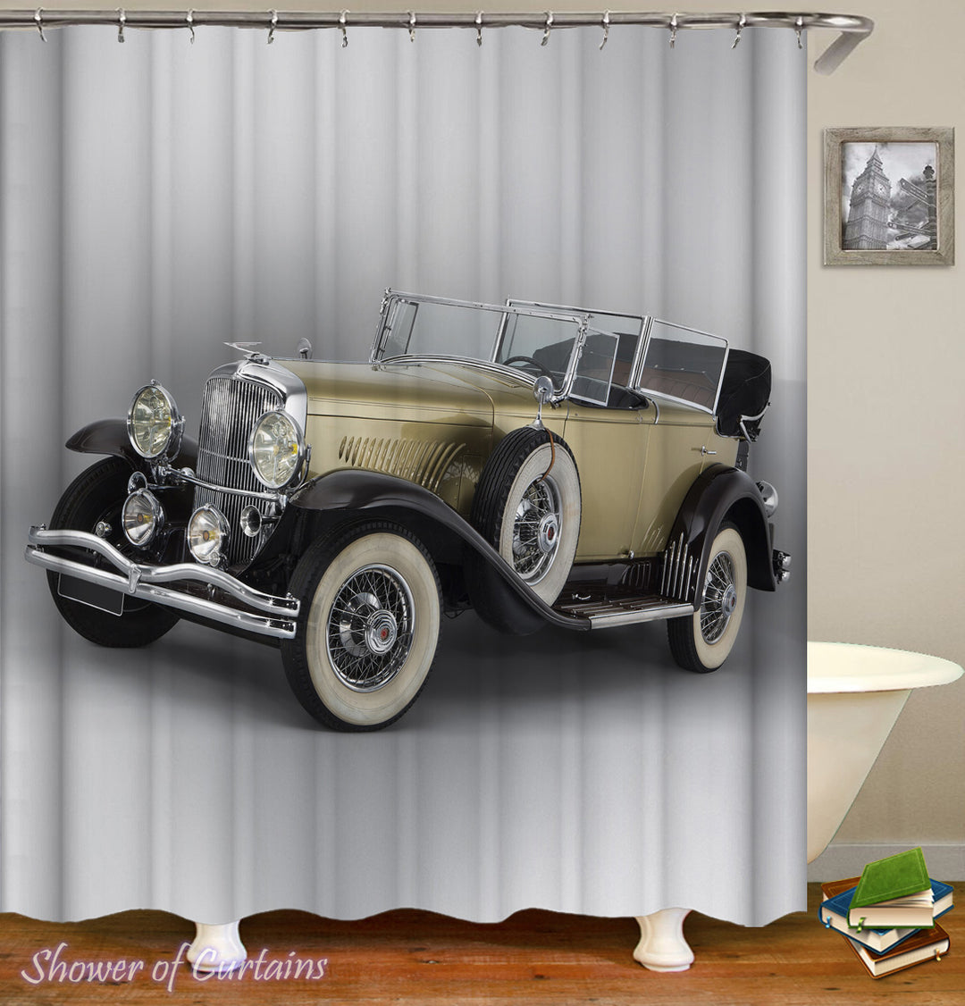 Classic Convertible Car Shower Curtain