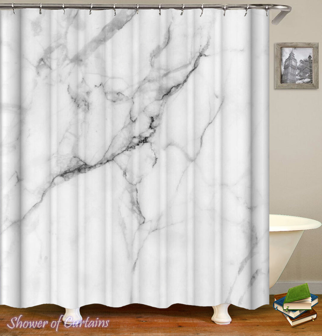 Classic Marble Shower Curtain