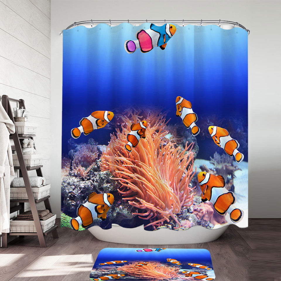 Clownfish Fish Shower Curtains