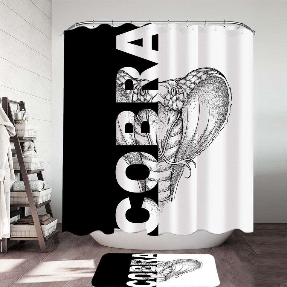 Cobra Shower Curtains for Mens Bathroom