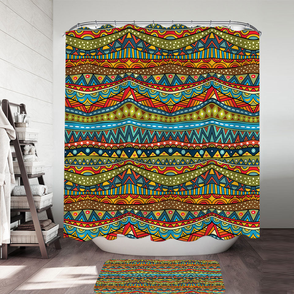 Colorful African Shower Curtain