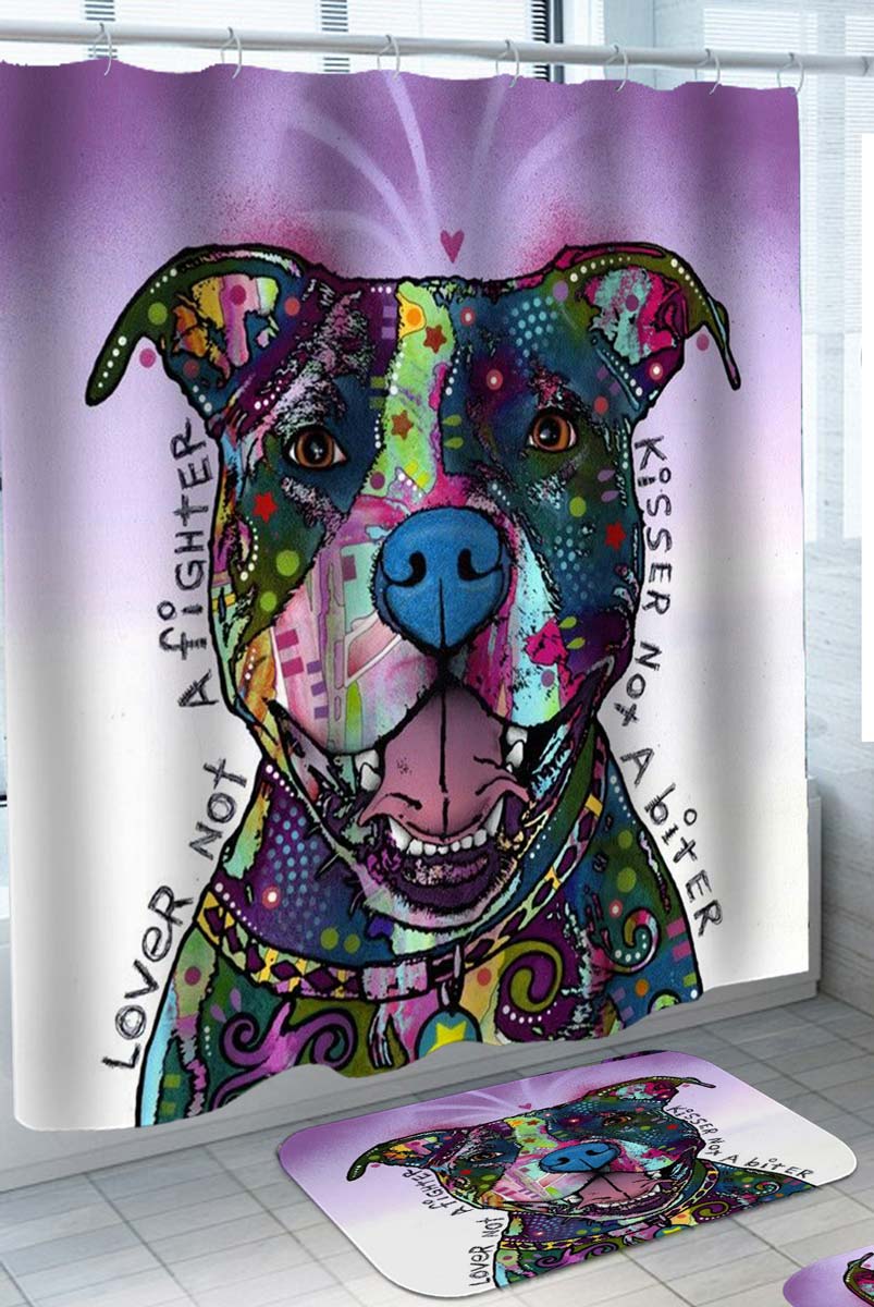 Colorful Art Pitbull Shower Curtain