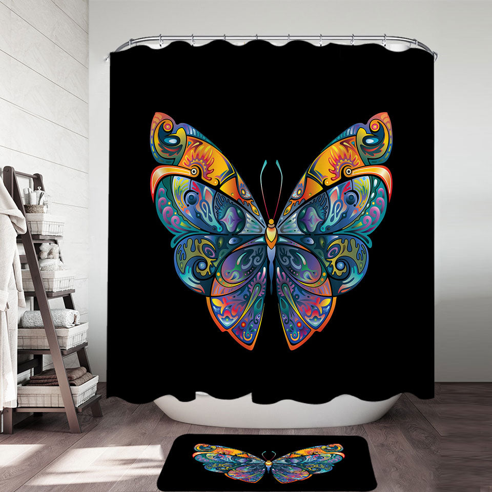 Colorful Butterfly Shower Curtains