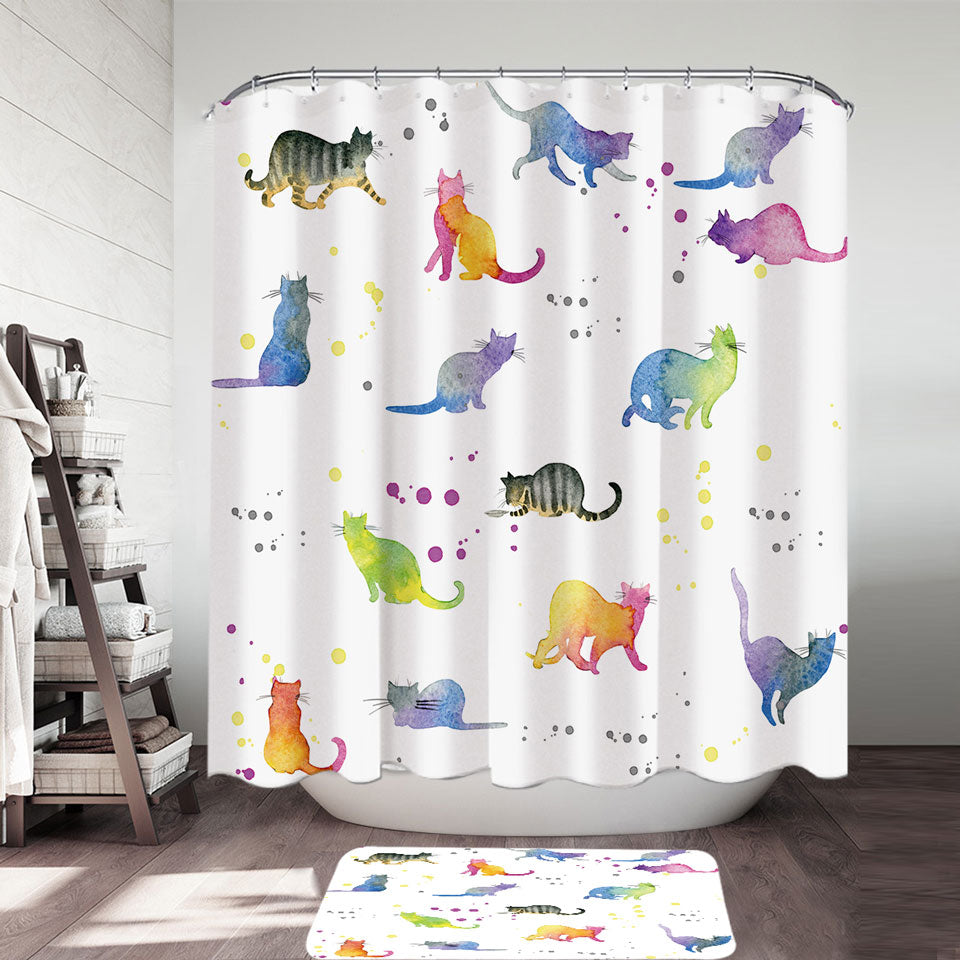 Colorful Cats Shower Curtain