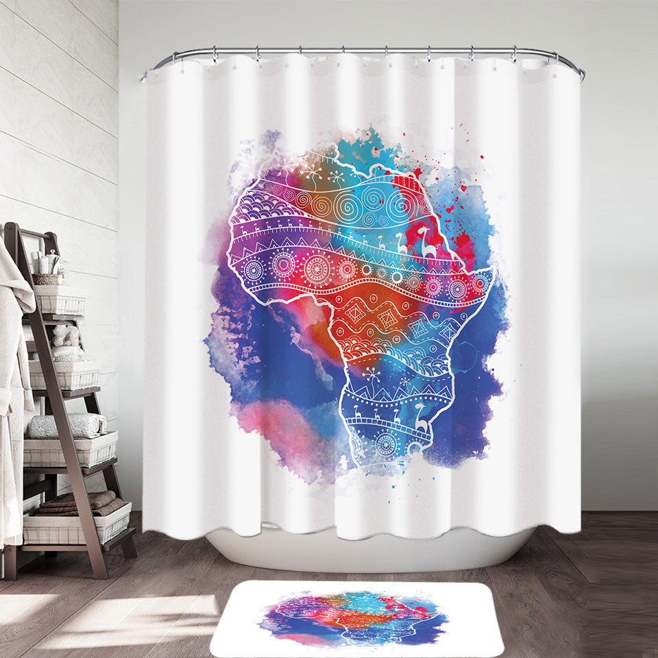 Colorful Color Stain Africa Shower Curtain