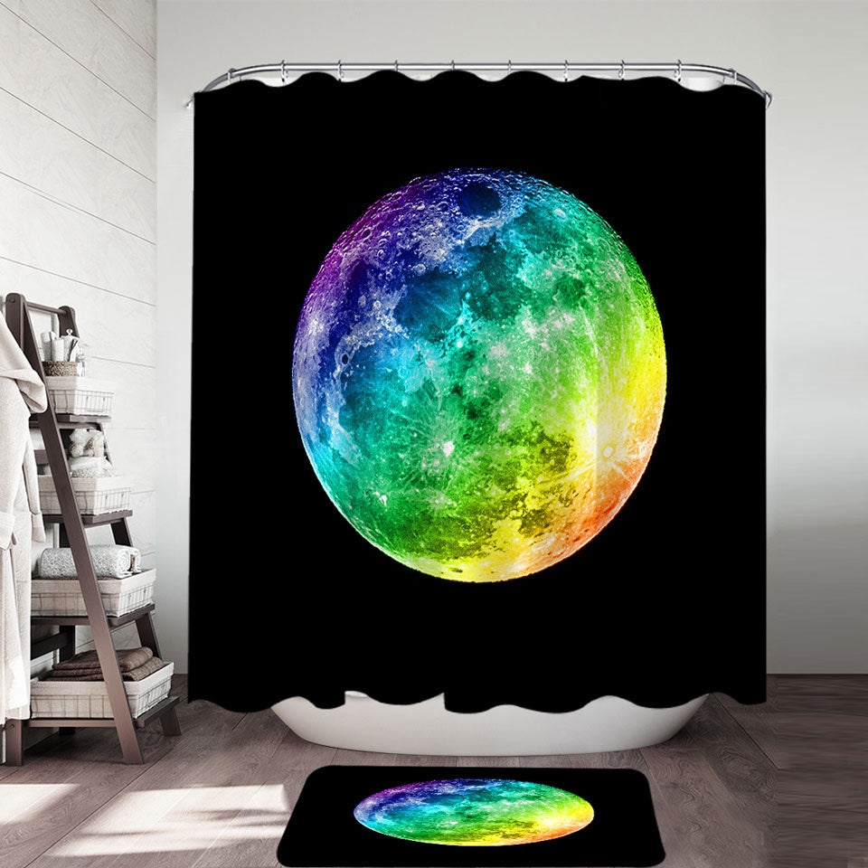 Colorful Moon Shower Curtain