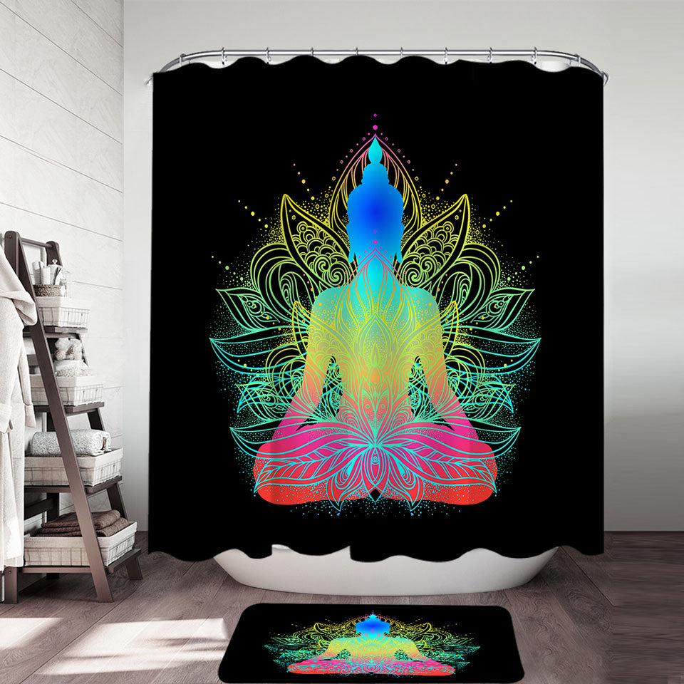 Colorful Oriental Buddha Shower Curtain