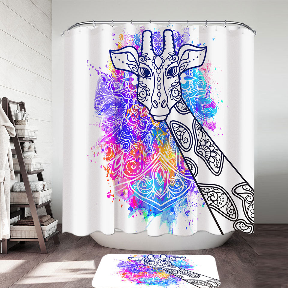 Colorful Shower Curtains Designs Indian Giraffe Shower Curtain