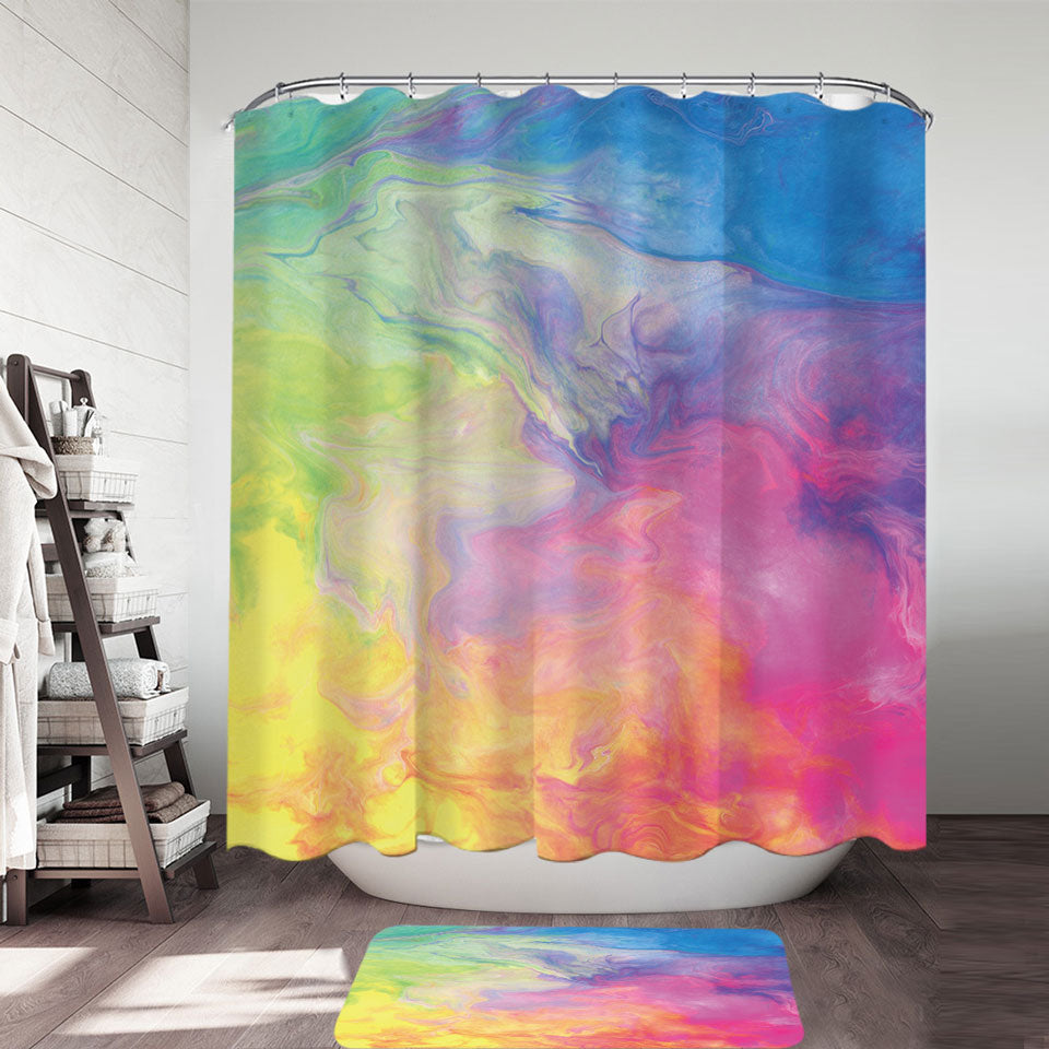 Colorful Shower Curtains Flow of Colors